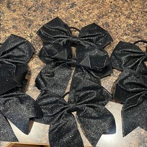 Black Glitter Hair Bows
